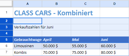 Mehrere benachbarte Zeilen markieren GS