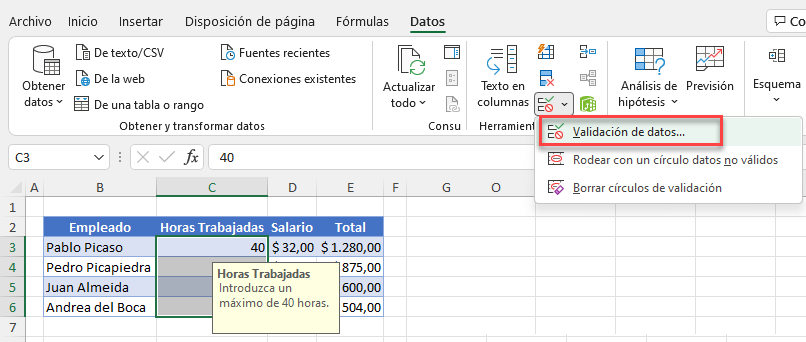 Modificar Validación de Datos Existente en Excel