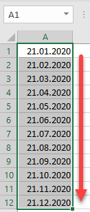 Monate mit Excel Funktion ausgefuellt