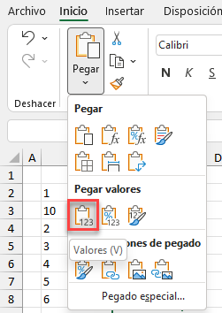 Pegar Valores del Portapapeles en Excel