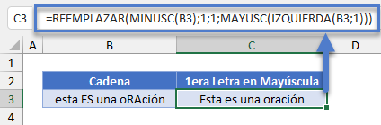 Poner en Mayúscula la Primera Letra de la Cadena y Resto en Minúsculas