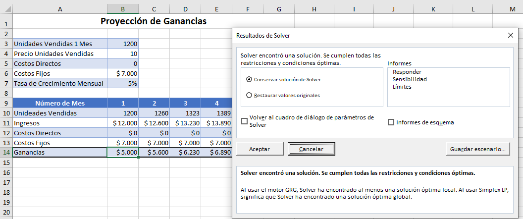 Problema de Solver Solucionado