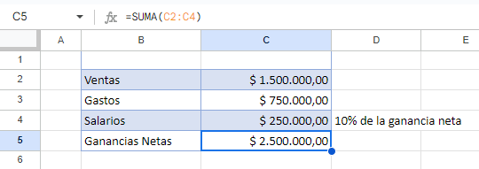 Referencia Circular Permitidas en Google Sheets