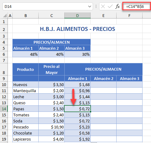 Referencia de Fila en Fórmula Permanece Igual