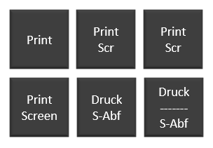 Screenshot erstellen verschiedene Drucktasten