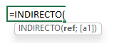 Sintaxis Función INDIRECTO