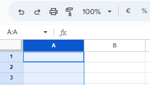 Standard Spaltenbreite wiederhergestellt Google Sheets