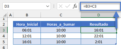 Sumar Horas al Tiempo