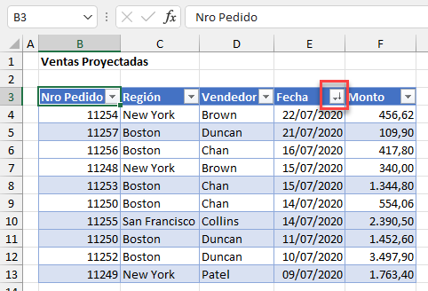 Tabla Ordenada de Más Reciente a Más Antiguo