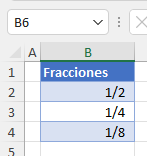 Tabla con Fracciones Reducidas