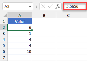 Tabla con Valores Redondeados por Formato