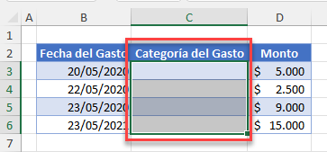 Tabla para Validación