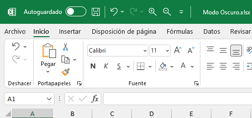 Tema por Defecto en Excel