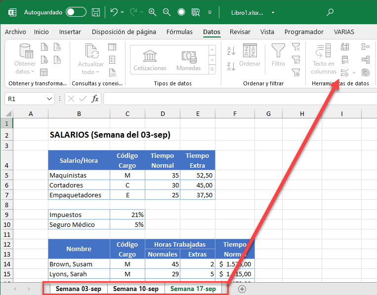 Validación de Datos No Funciona Cuando hay Varias Hojas Seleccionadas