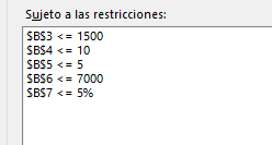 Ventana de Restricciones de Solver