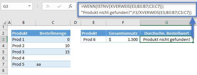 XVERWEIS WENN mit ISTNV Funktion