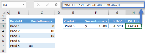 XVERWEIS mit WENNS ISTLEER