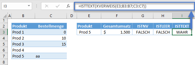 XVERWEIS mit WENNS ISTTEXT