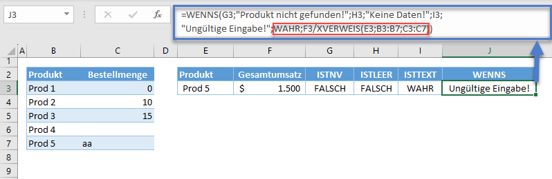 XVERWEIS mit WENNS Standardwert