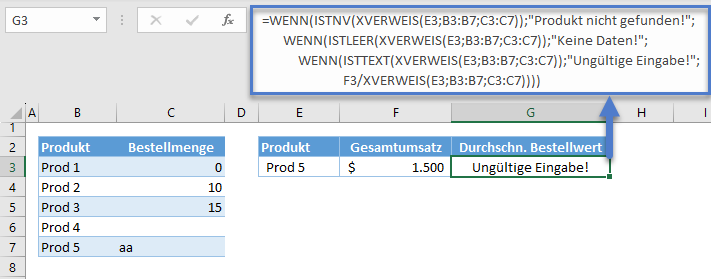 XVERWEIS mit verschachtelten WENN Anweisungen