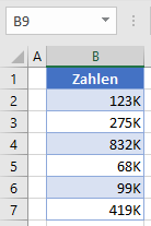 Zahlenformat Tausender K Form