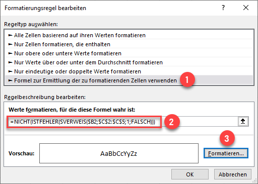 Zelle markieren wenn Wert in anderer Spalte existiert bedingte Formatierung 