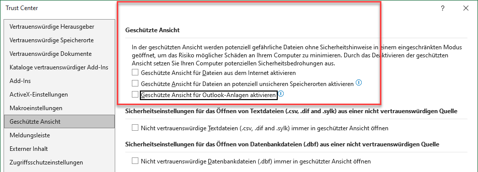 datei informationen geschuetzte ansicht einstellungen aendern