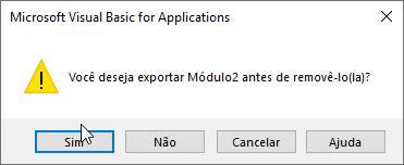 deseja exportar modulo