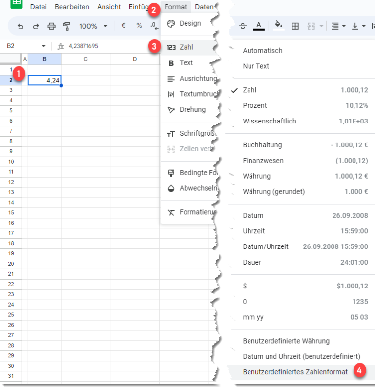 Excel Zahl Aus Anderem Blatt übernehmen Dezimalstellen (signifikante Zahlen) begrenzen - Excel & GS - Automate