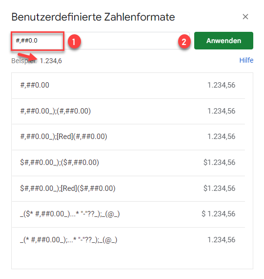 dezimalstellen mit benutzerdefinierter Zahlenformatierung begrenzen GS