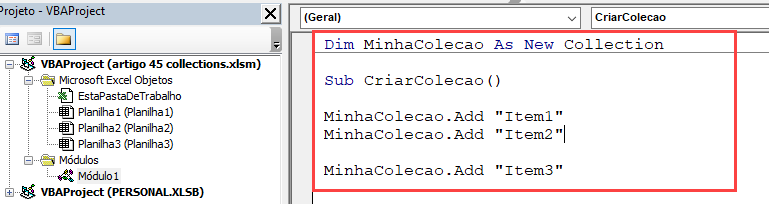 editor minha colecao