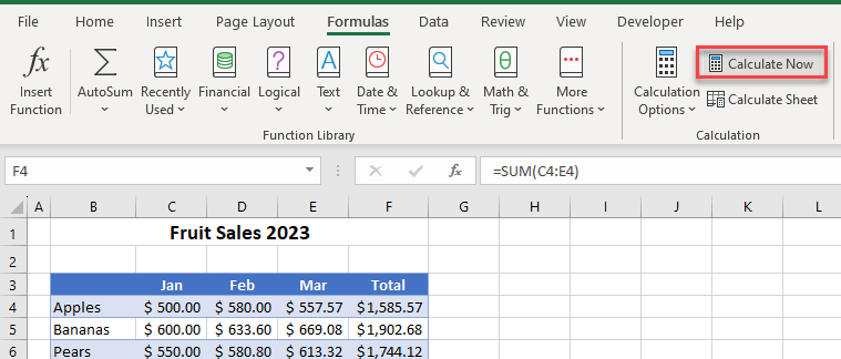 error in formulas calculate now