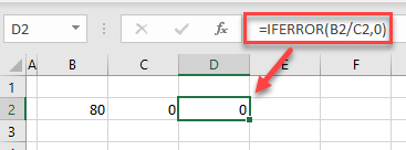 error in formula iferror