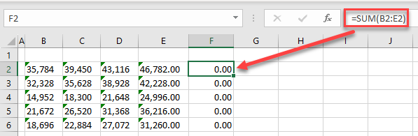 error in formulas number stored as text
