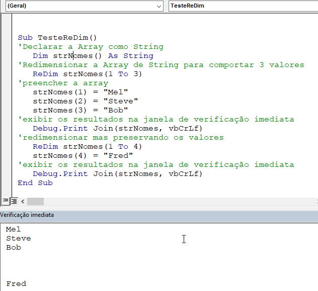 janela imediata resultados sem preserve