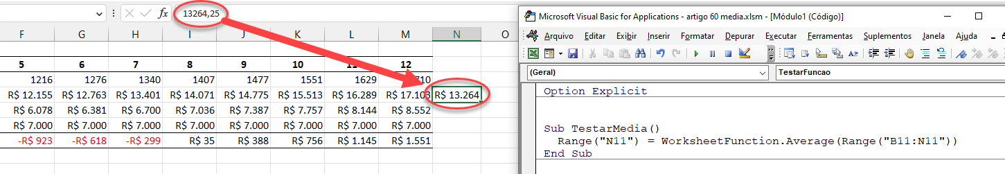 media sem formula