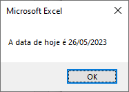 msgbox data hoje