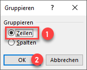 zeilen spalten aufklappen einklappen daten gruppieren