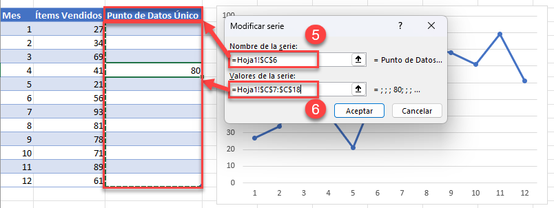 Agregar Nombre y Valores de la Serie