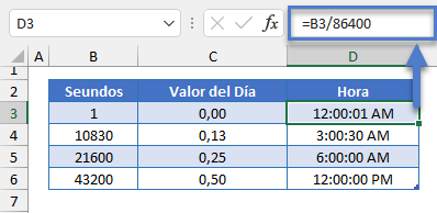 Agregar Segundos en Excel