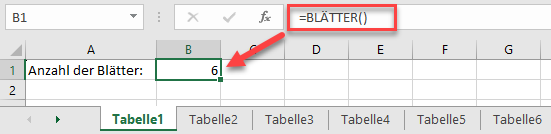 Arbeitsblaetter in Excel zaehlen