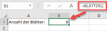 Arbeitsblaetter mit BLAETTER Funktion zaehlen