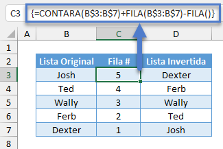 Cálculo del Número de Fila Correspondiente