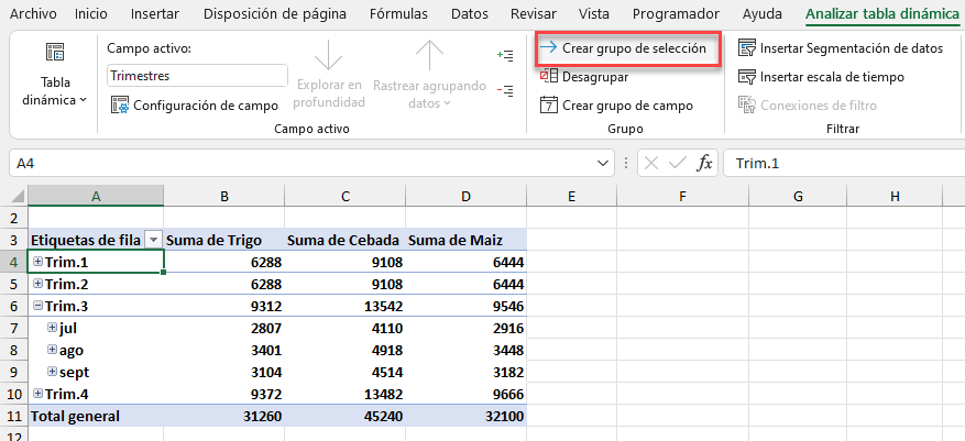 Cambiar Forma-de Agrupación de Tabla Dinámica