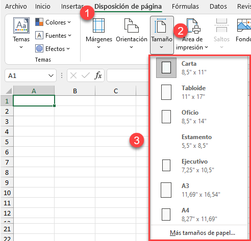Cambiar Tamaño de Papel en Excel