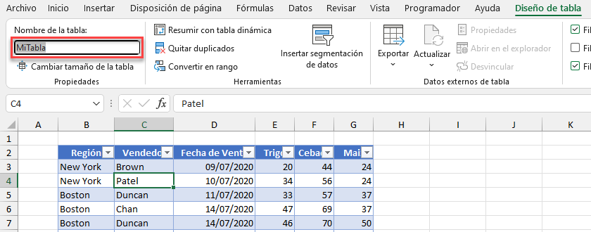 Cambiar el Nombre de una Tabla