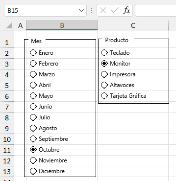 Cómo Agregar y Agrupar Botones de Opción en Excel