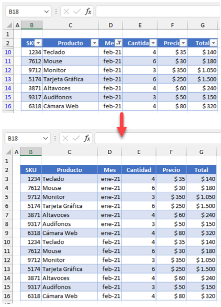 Cómo Eliminar Filtros en Excel
