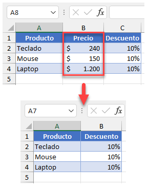 Cómo Eliminar y Desplazar Celdas a la Izquierda en Excel