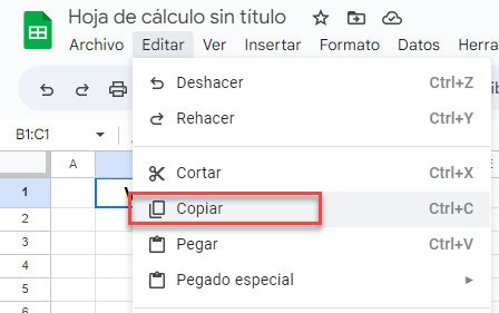 Copiar Celdas Combinadas en Google Sheets